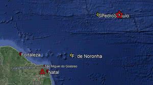 Terremoto atinge o Atlântico; estrela aponta o epicentro | Divulgação