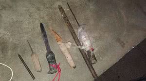 Algumas das armas apreendidas durante incidente | Cortesia ao TNH1