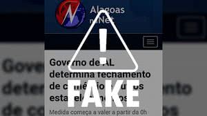 Imagem Fake news: governo de AL desmente boato de fechamento do comércio no próximo sábado