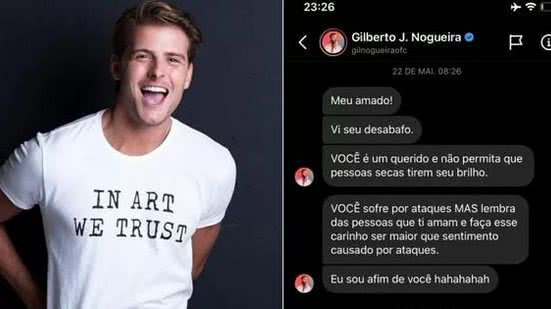 Imagem Ex-BBB mostra mensagem que recebeu de Gilberto: "Sou a fim de você"