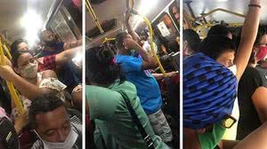 Imagem Regras de distanciamento ficam mais rígidas, mas ônibus continuam lotados em Maceió