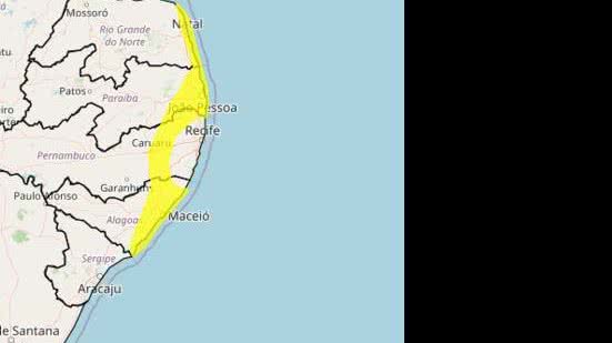 Imagem Inmet divulga dois alertas de chuvas fortes para 47 municípios de Alagoas