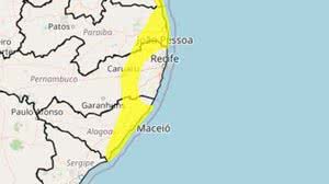 Imagem Inmet divulga dois alertas de chuvas fortes para 47 municípios de Alagoas