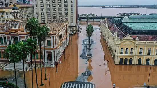 O centro histórico da capital gaúcha está há duas semanas debaixo d'água | Crédito: Gilvan Rocha / Agência Brasil