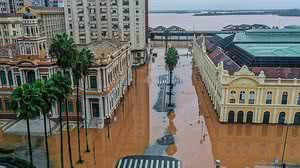 O centro histórico da capital gaúcha está há duas semanas debaixo d'água | Crédito: Gilvan Rocha / Agência Brasil