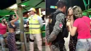 Imagem Vídeo: jovem é detida por desacato na orla após agredir verbalmente agentes de segurança