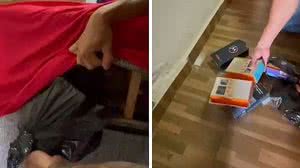 Imagem Vídeo: após furto em loja, polícia recupera celulares escondidos em sofá de suspeito