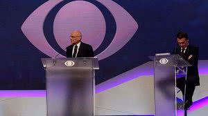 Boechat e Bolsonaro no debate presidencial da Band | Kelly Fuzaro/Band