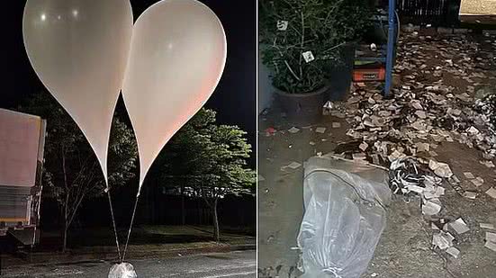 A novela da troca de balões entre as duas Coreias ganhou um novo capítulo nesta segunda-feira (10) | Reprodução