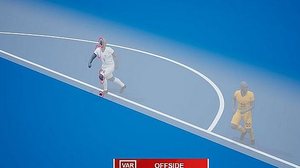 Tecnologia de impedimento utilizada pelo VAR | Reprodução / X @FIFA