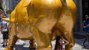 Imagem Touro de ouro da Bolsa em SP vira meme nas redes; entenda