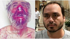 Imagem Filho de Bolsonaro compartilha imagem que simula tortura de opositor de seu pai com a marca #elenão