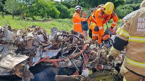 Destroços do avião | Divulgação / CBMMG