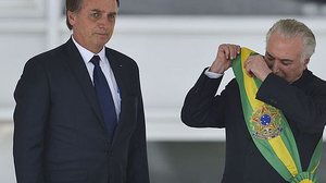 Michel Temer passa a faixa presidencial para o novo presidente, Jair Bolsonaro | Marcelo Camargo/Agência Brasil
