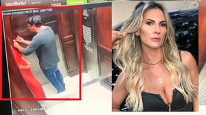Imagens mostram o homem dando tapas e chutes em Juliana ao sair do elevador | Instagram