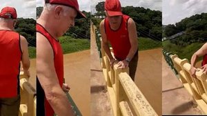 Imagem Bombeiros fazem buscas por turista que caiu em rio no interior do Pará; veja vídeo do momento da queda