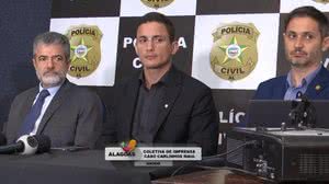 Delegados concedem entrevista coletiva sobre furto no apartamento de Carlinhos Maia | Reprodução