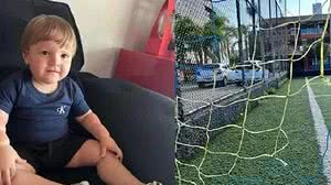 Menino de um ano morreu após ficar com pescoço preso à rede, segundo delegado | Reprodução / Record TV