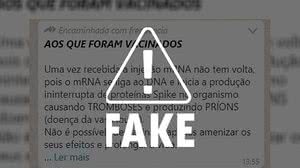 A mensagem falsa acusa a vacina da Pfizer de causar a doença | Foto: Agência Alagoas