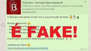 Imagem Fake News: promoção de Natal para ganhar produtos de empresa de cosméticos é falsa