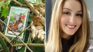 Imagem de São Jorge estava próximo à médica que caiu de carro em ribanceira na BR-470 em SC | Bombeiros e Redes sociais/Reprodução