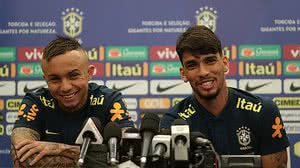 Everton e Lucas Paquetá em coletiva pela Seleção Brasileira | Lucas Figueiredo / CBF