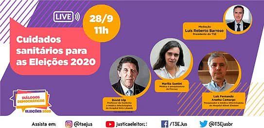 Imagem Diálogos Democráticos: TSE promove live interativa sobre cuidados sanitários