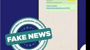 Imagem Fake news: é falso o link para inscrição antecipada do Renda Brasil