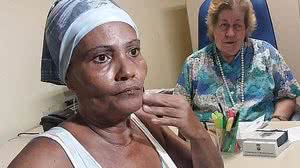 Eli Machado de Souza (de branco), avó da vítima, presta depoimento em delegacia | Evandro Veiga/CORREIO