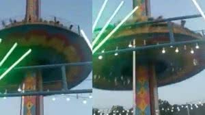 As imagens do acidente no parque de diversão foram feitas por testemunhas | Foto: Reprodução / Twitter