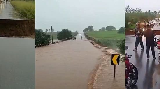 Imagem Vídeo: ponte é levada pela correnteza do Rio Perucaba na AL-485