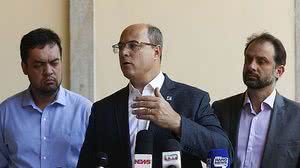 O governador do Rio de Janeiro, Wilson Witzel, fala à imprensa após reunião com secretariado no Palácio Guanabara, em Laranjeiras, zona sul da capital fluminense. | Tomaz Silva/Agência Brasil