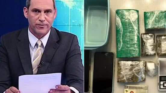 Ex-apresentador de telejornal, Marcelo Carrião foi preso em flagrante por tráfico de drogas | Foto: Reprodução e Divulgação/Polícia Civil