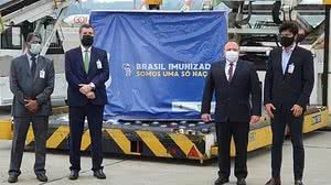 Imagem Vacinas da AstraZeneca/Oxford chegam ao Brasil vindas da Índia