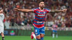 Lucero comemora gol do Fortaleza contra o Corinthians Mateus Lotif | Foto: Fortaleza EC