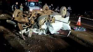 Cinco pessoas da mesma família morreram no acidente ocorrido BR-452, em Goiatuba | Foto: Reprodução