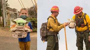 Imagem Criança envia 'Baby Yoda' para motivar bombeiros que apagam incêndios florestais