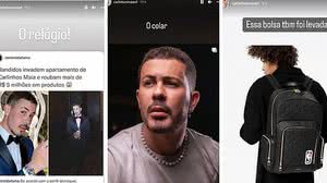 Carlinhos Maia divulgou alguns dos itens furtados pelos criminosos | Reprodução / Instagram