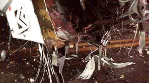 Carro forte ficou completamente destruído | Cortesia ao TNH1