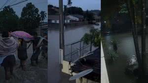 Muitas residências foram invadidas pela água, que ultrapassou as calçadas. | Foto: Reprodução