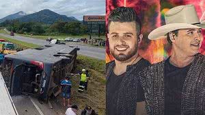 Empresário de Conrado e Aleksandro informou que ao menos 19 pessoas estavam no veículo, inclusive os artistas | Foto: Reprodução/Redes Sociais