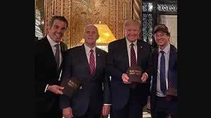 Fabio Wajngarten ao lado do presidente dos EUA, Donald Trump | Reprodução