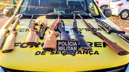 Armas e munições foram encontrados em oficina | Cortesia ao TNH1