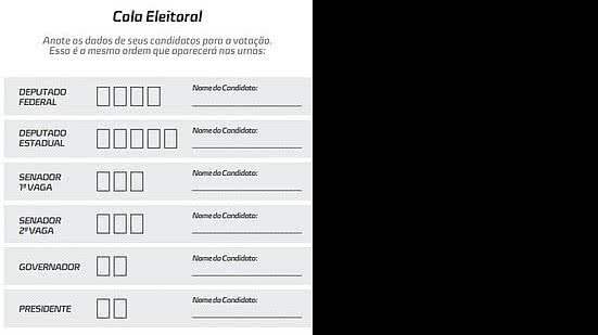 Imagem Eleições: baixe, imprima e preencha sua cola eleitoral