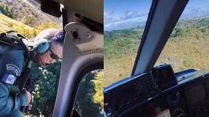 Grupamento Aéreo participou das buscas pelo grupo criminoso na área de mata | Reprodução/Vídeo