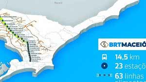 Imagem Maceió vai ganhar BRT com 23 estações em 14 km; veja como vai funcionar