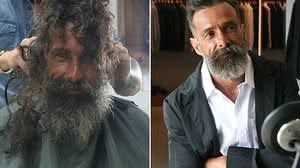 Seu João antes e depois do banho de loja e do trato no visual: 'cabeça boa' | Arquivo pessoal