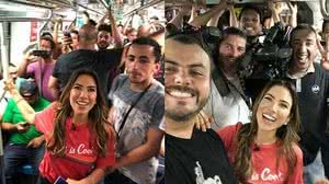 Imagem Patrícia Abravanel grava em metrô, faz elogios e a web rebate: “Que horas você foi?”