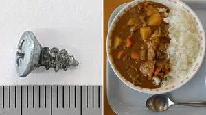O pedaço de metal de cerca de um centímetro estava dentro do almoço | Foto: Reprodução
