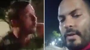 O entregador de aplicativo (à direita) foi ameaçado por cliente no Rio de Janeiro | Reprodução